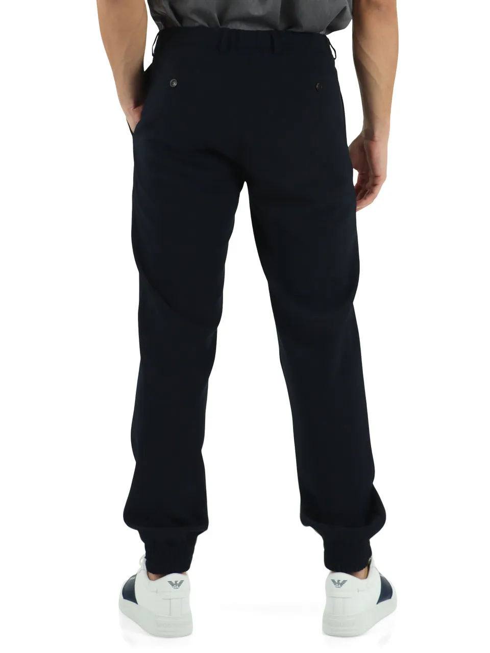 Pantalone in tessuto stretch lavorato