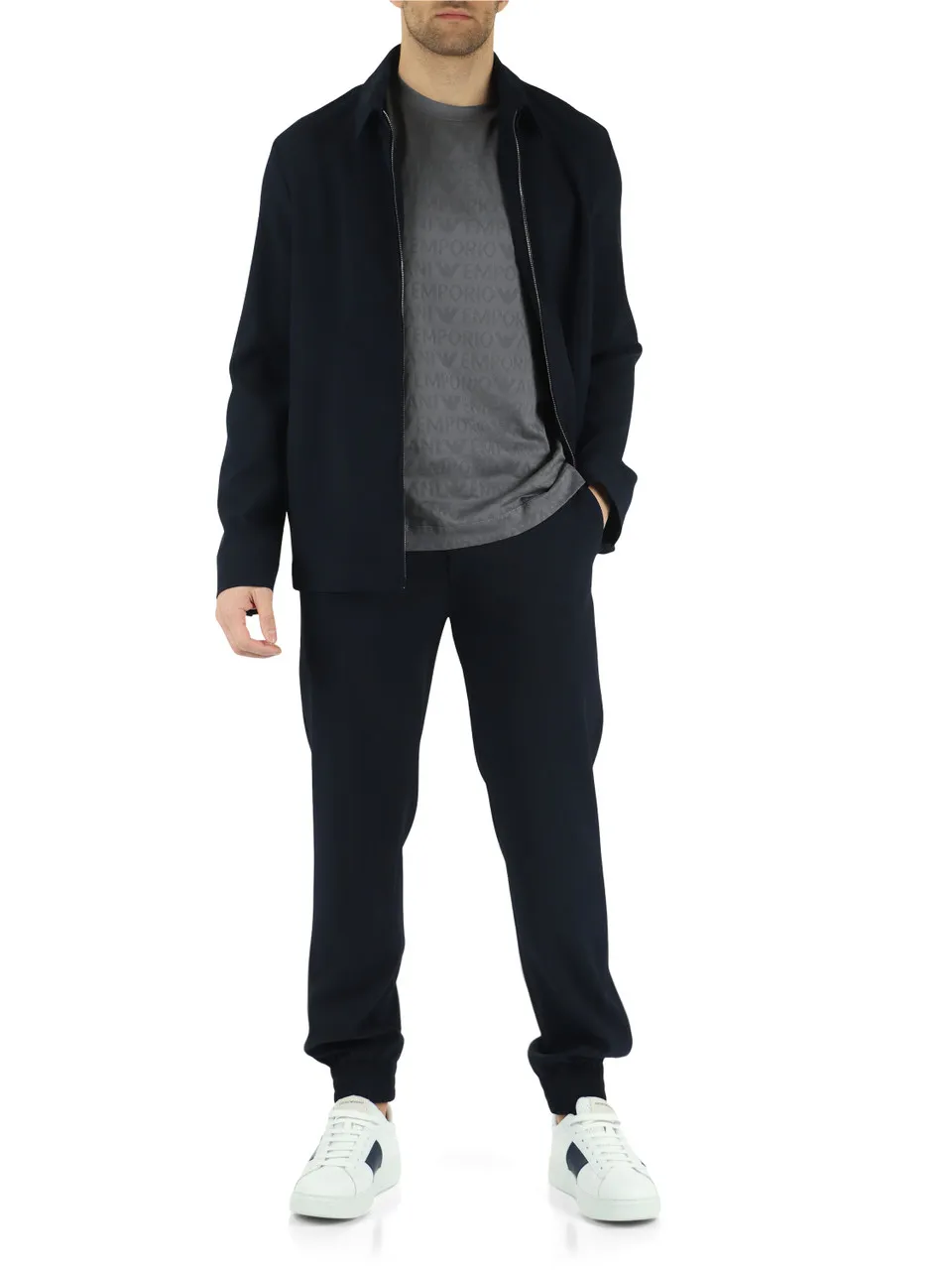 Pantalone in tessuto stretch lavorato