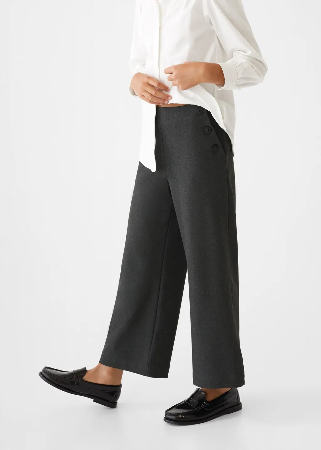 Pantaloni coulotte bottoni