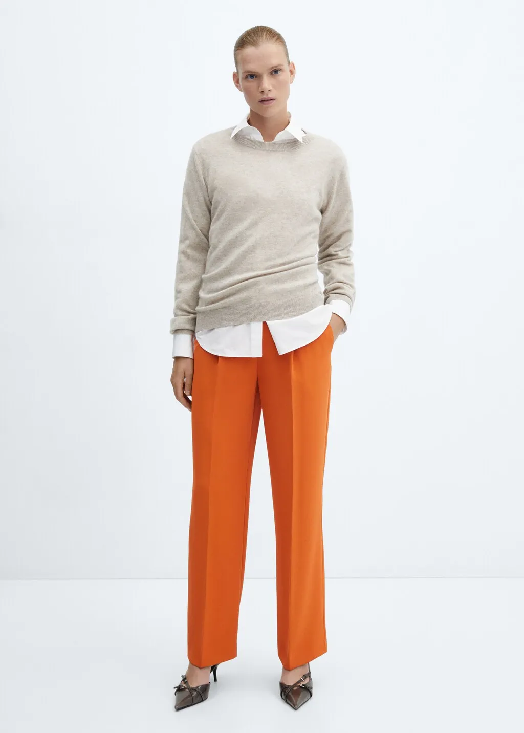 Pantaloni diritti pinces