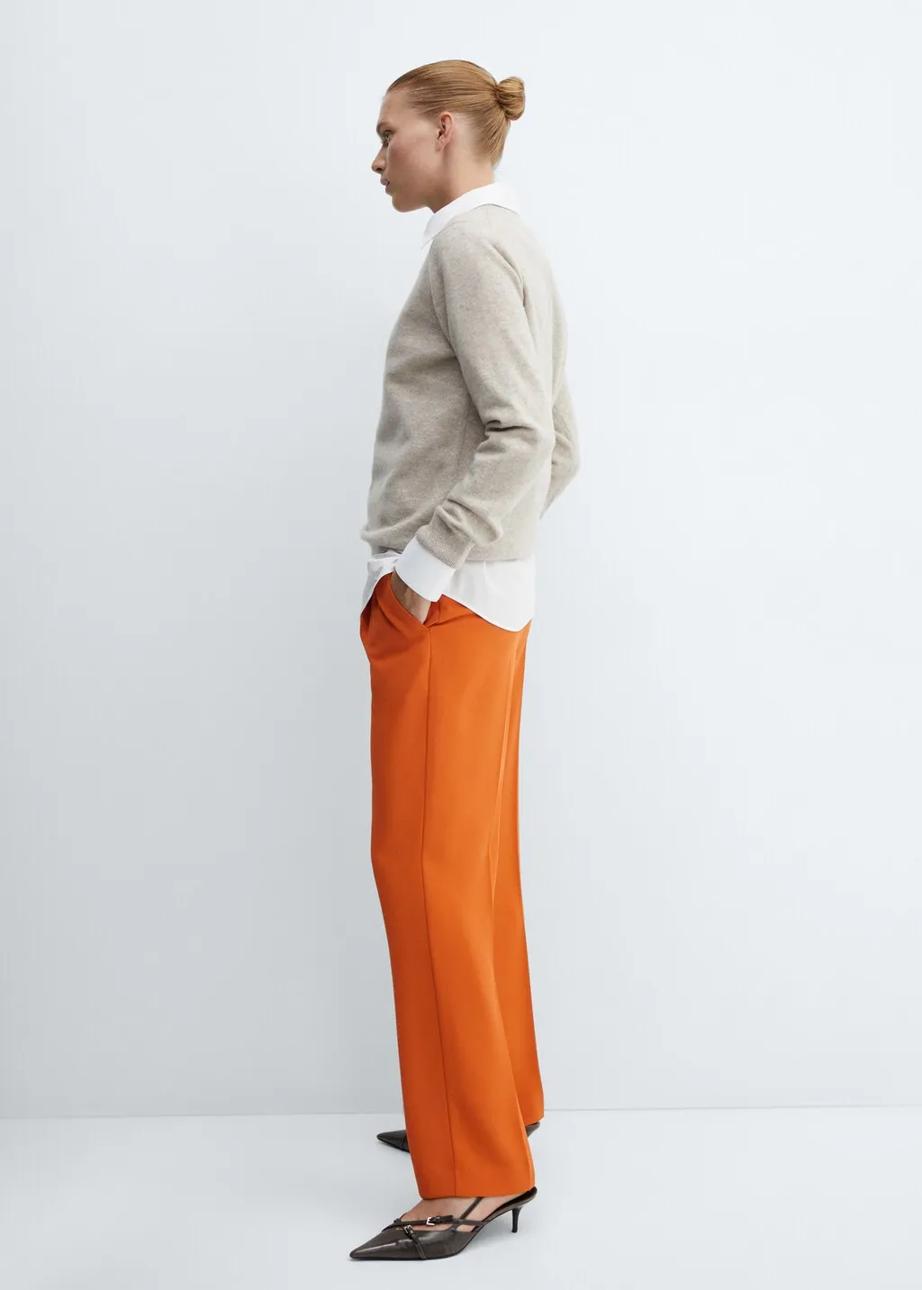 Pantaloni diritti pinces