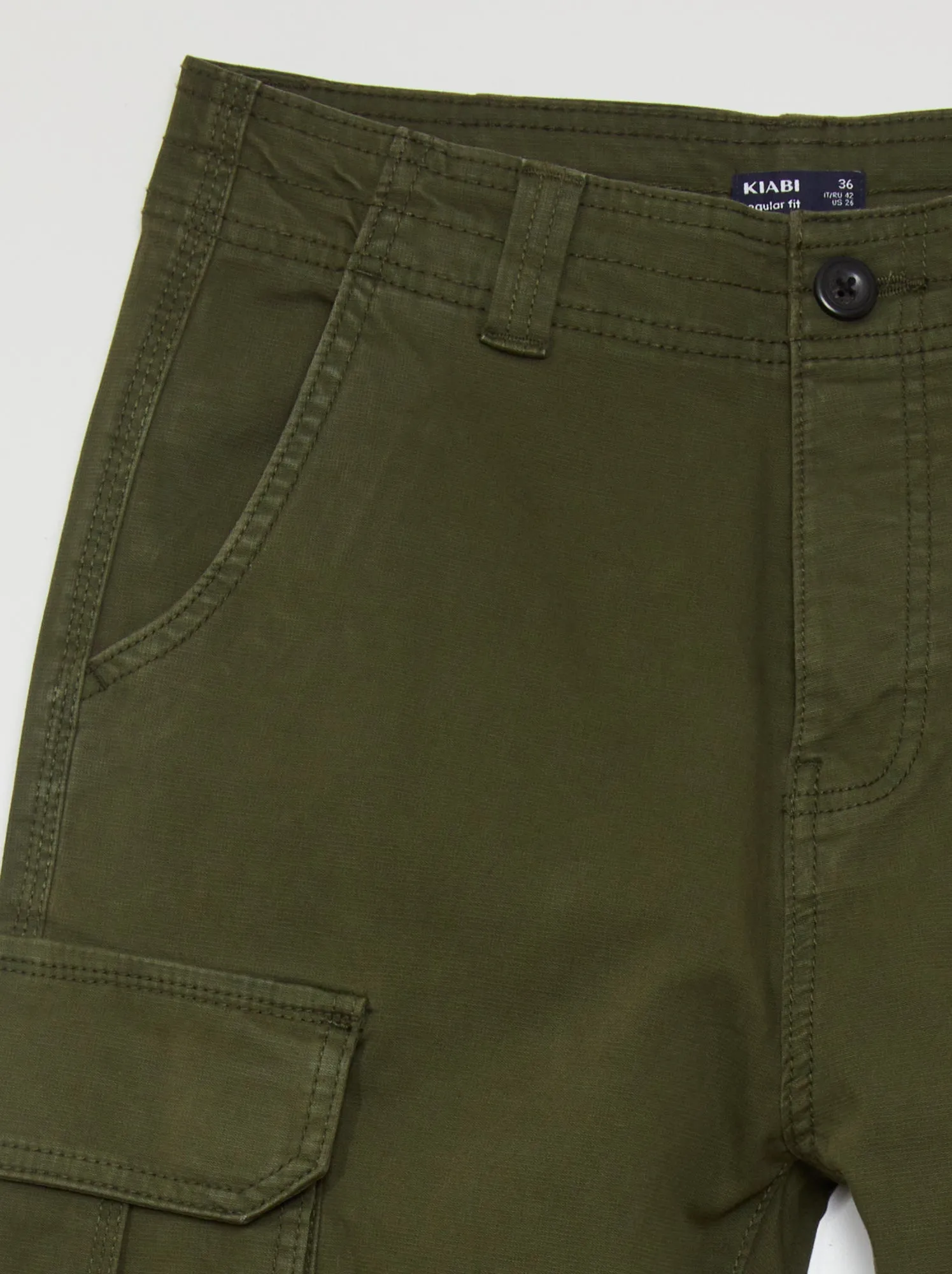 Pantaloni dritti con tasche sui lati - KAKI