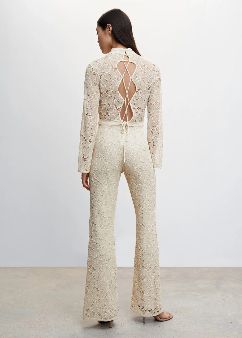 Pantaloni flare pizzo