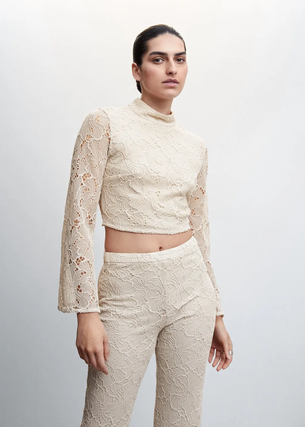 Pantaloni flare pizzo