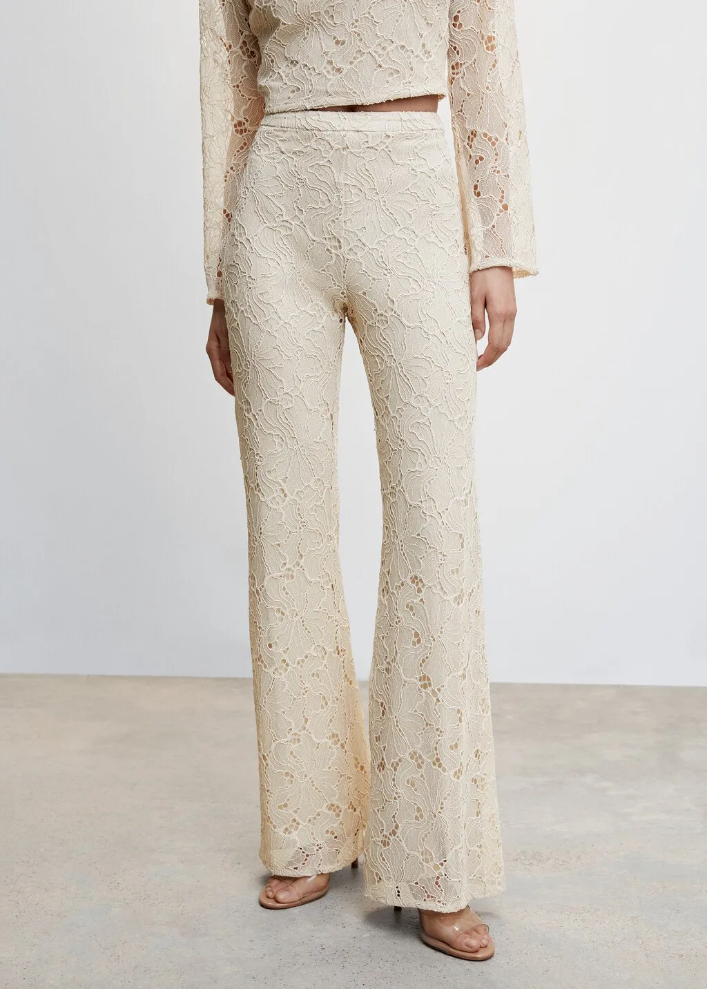 Pantaloni flare pizzo