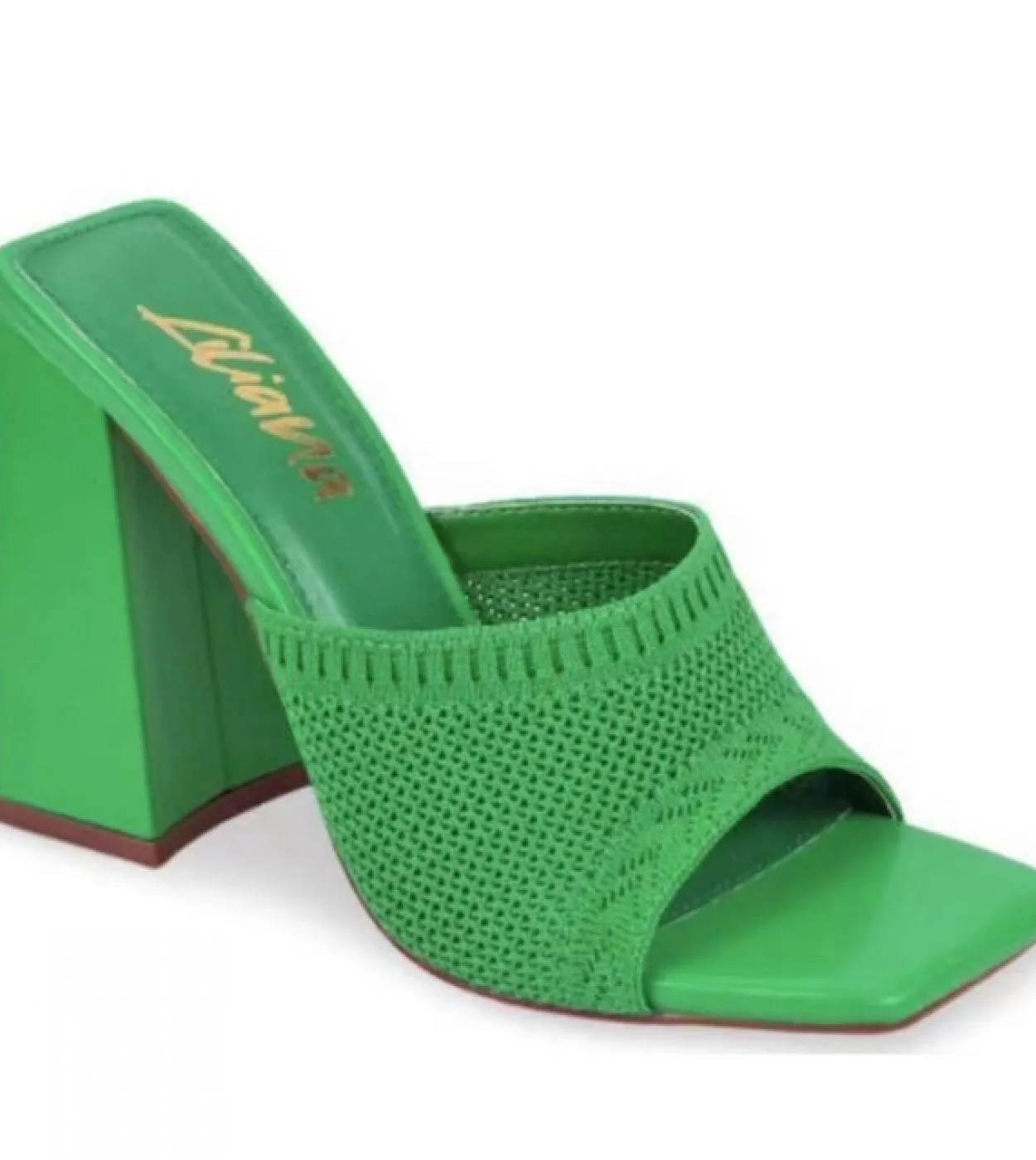 Pantofole estive con tacco alto Pantofole da donna in tessuto a rete con tacco spesso Punta quadrata Sandali opentoe con tacco s