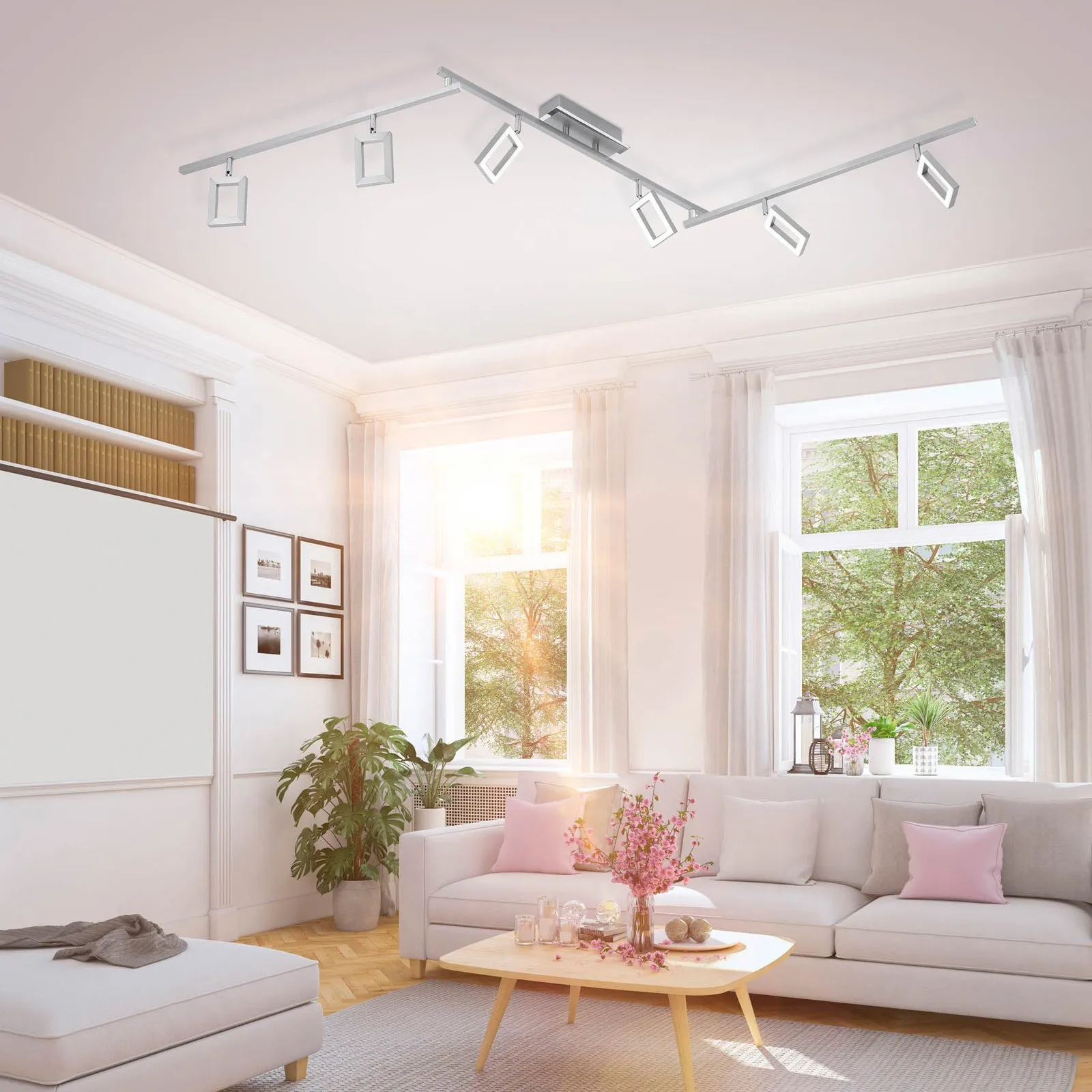 Paul Neuhaus Plafoniera LED Inigo, a 6 luci, regolabile