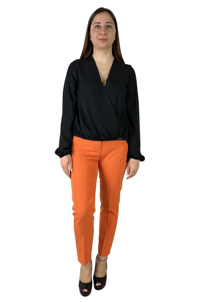PDK pantaloni a vita alta cropped 055377