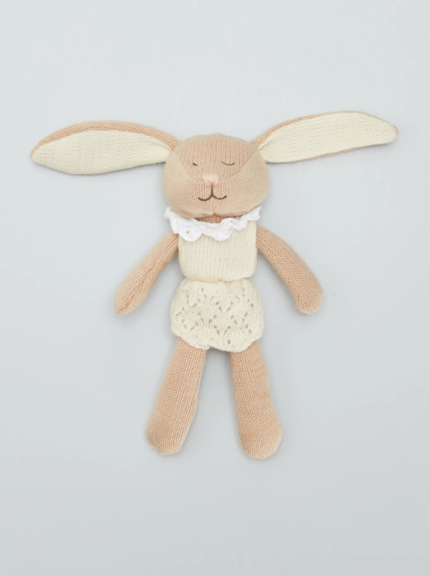 Peluche coniglio in maglia tricot - BEIGE