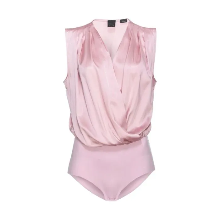 Pinko Body Incrociato In Seta Rosa