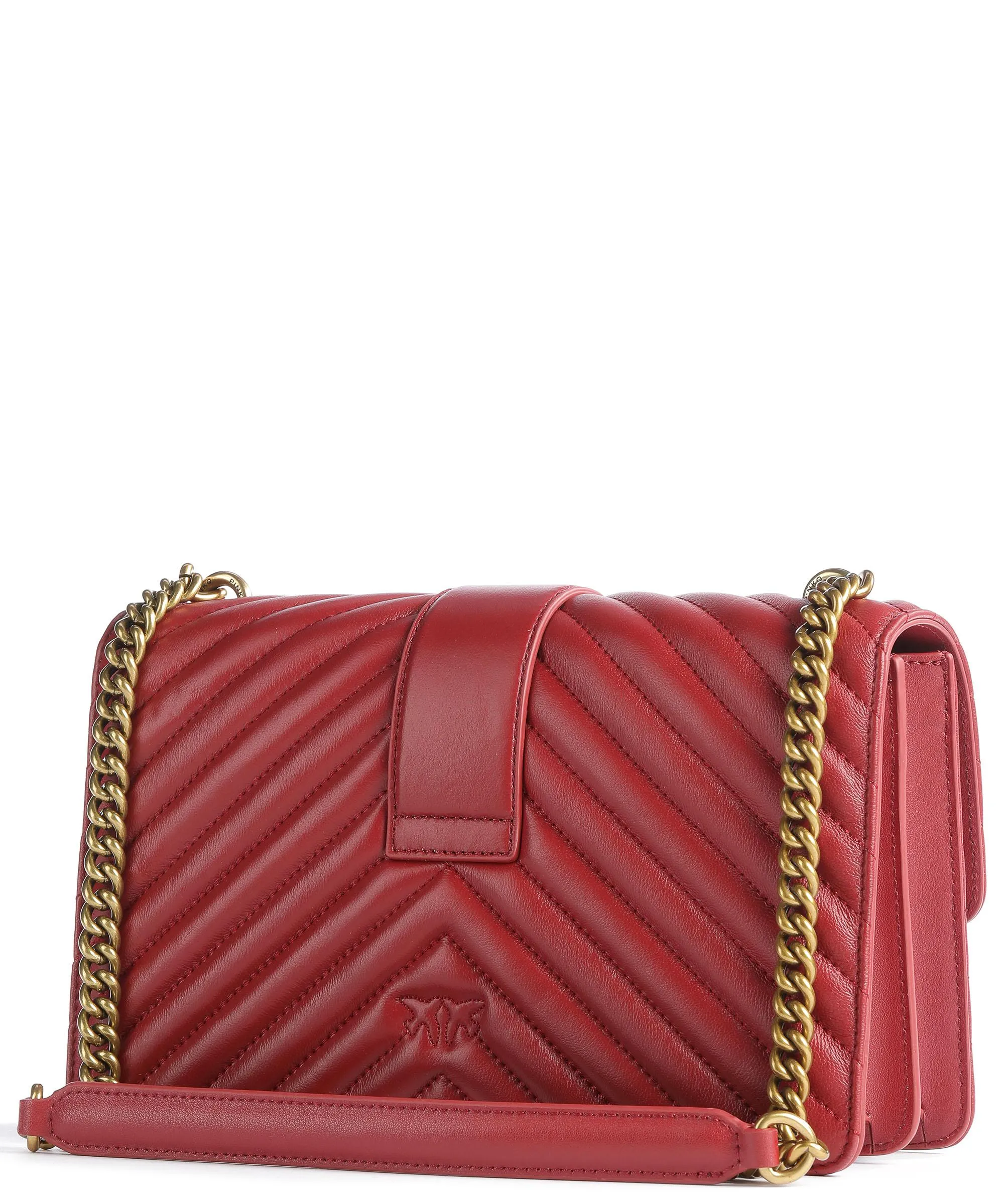  Pinko Love Icon Classic Borsa a tracolla pelle di pecora rosso rubino  