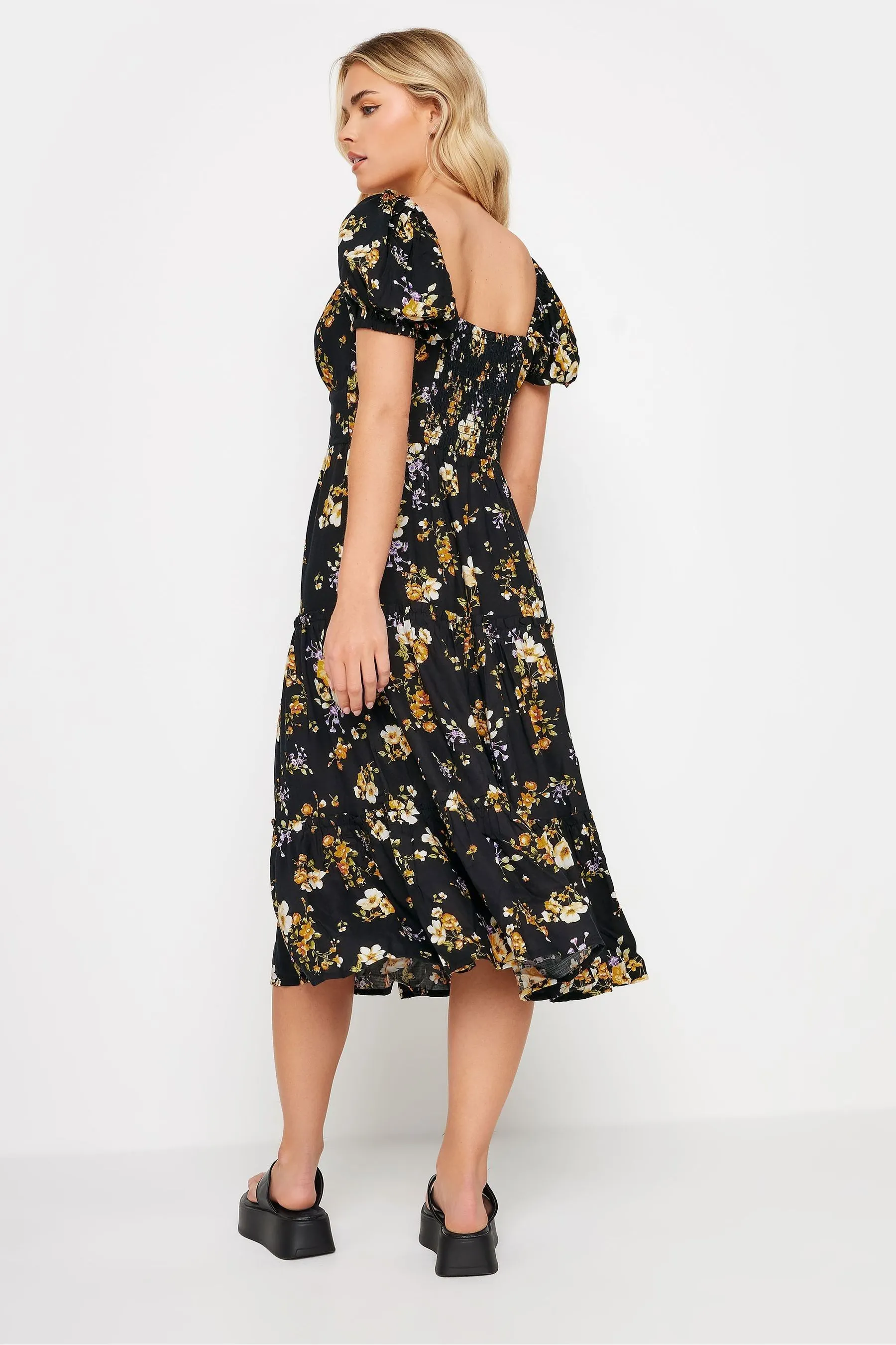 PixieGirl Petite - Abito midi a balze con scollo a V