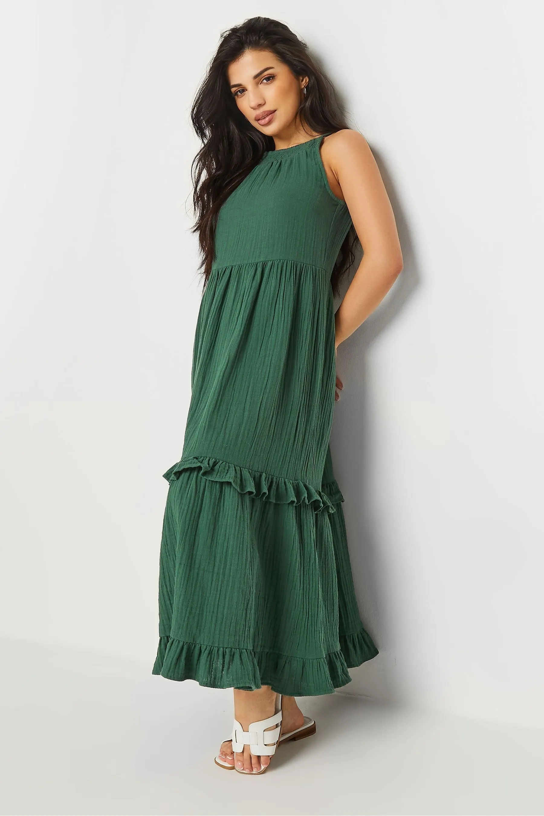 PixieGirl Petite con scollo all'americana - Abito maxi a balze