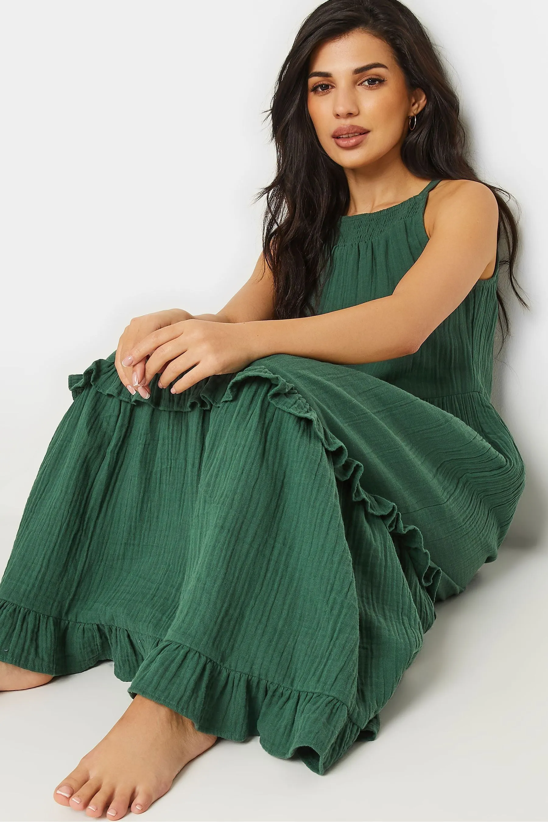 PixieGirl Petite con scollo all'americana - Abito maxi a balze