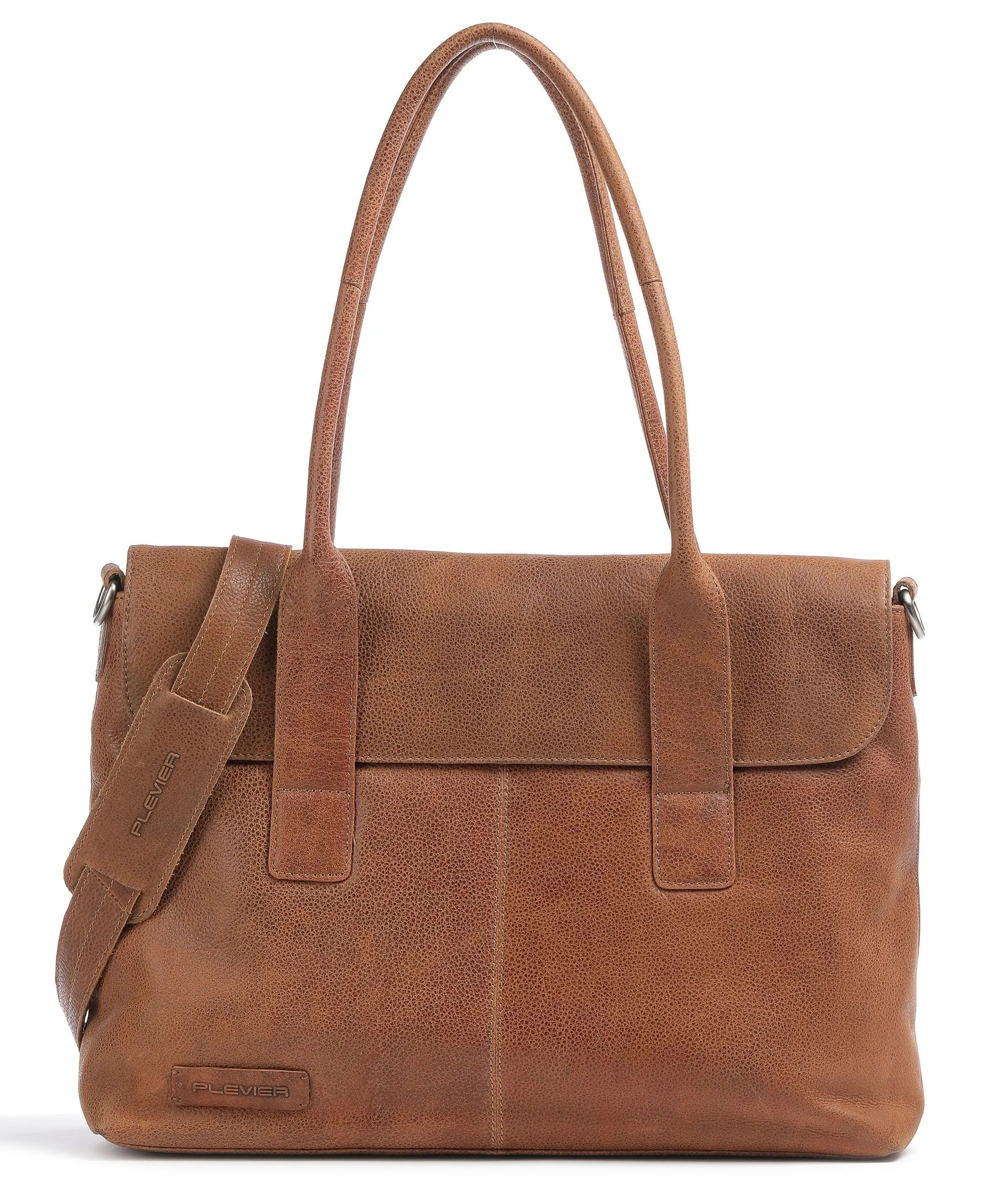  Plevier Borsa shopper 15″ pelle granulata cognac  