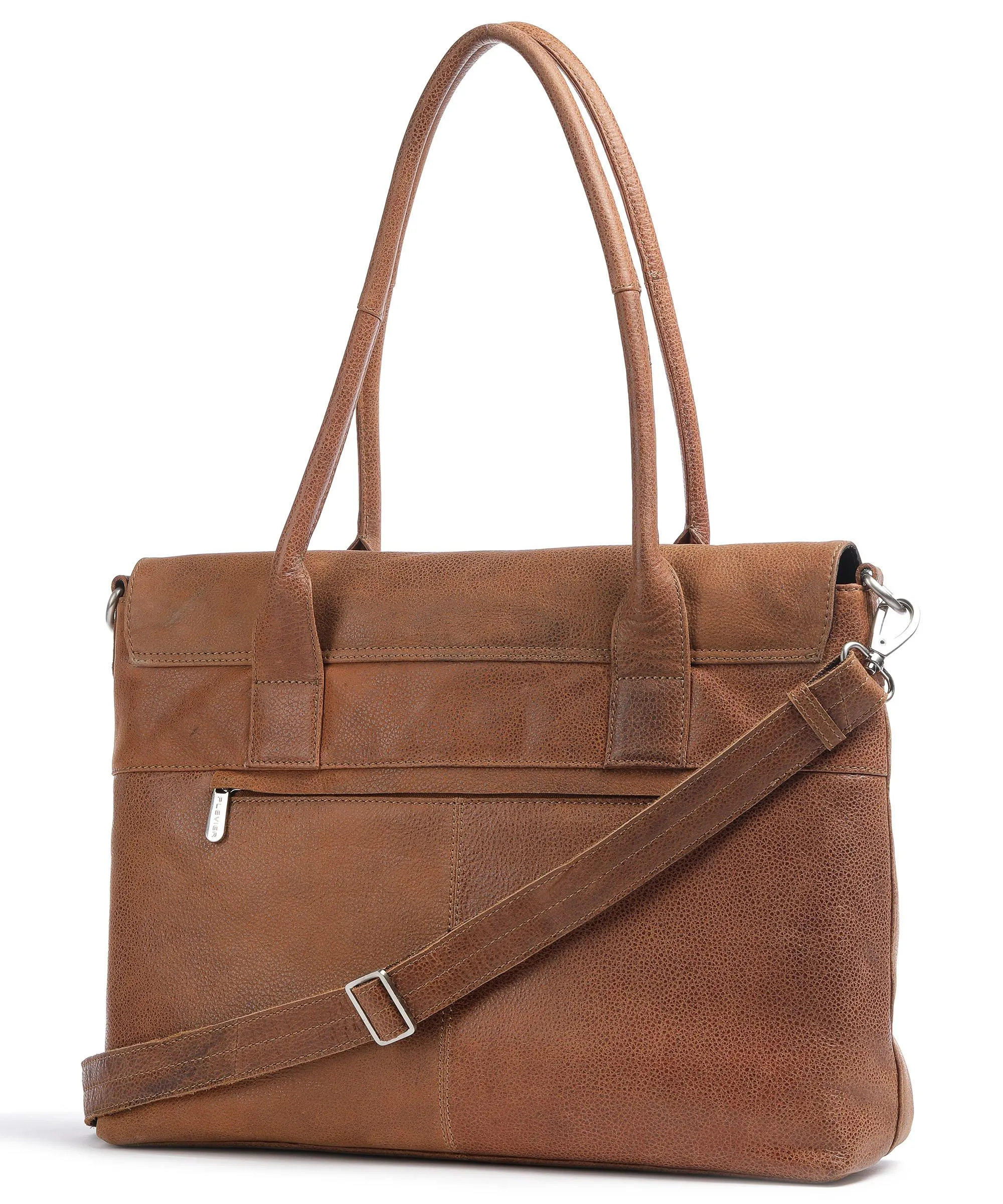  Plevier Borsa shopper 15″ pelle granulata cognac  