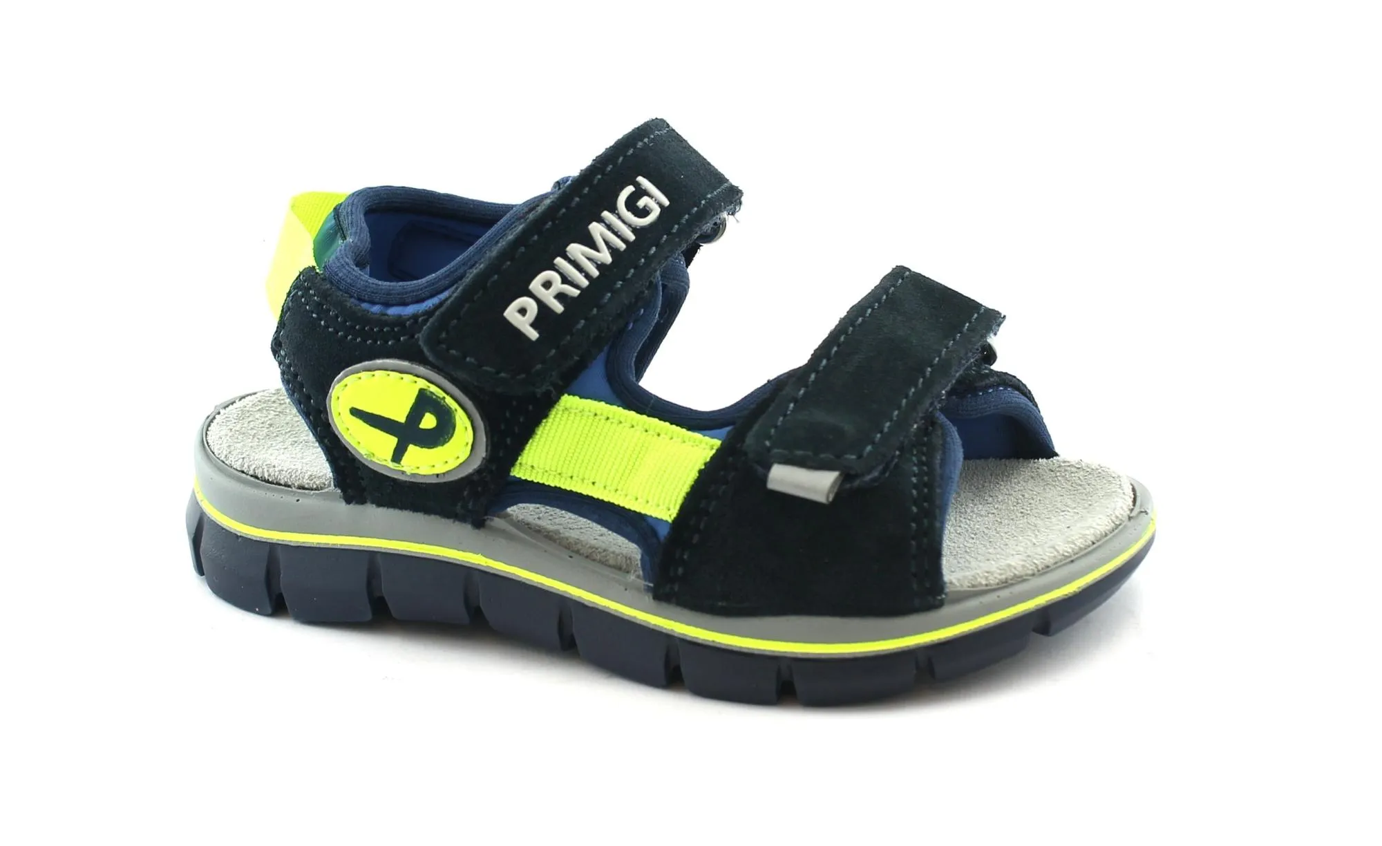 PRIMIGI 98022 26/30 navy blu sandali scarpe bambino strappi pelle tessuto