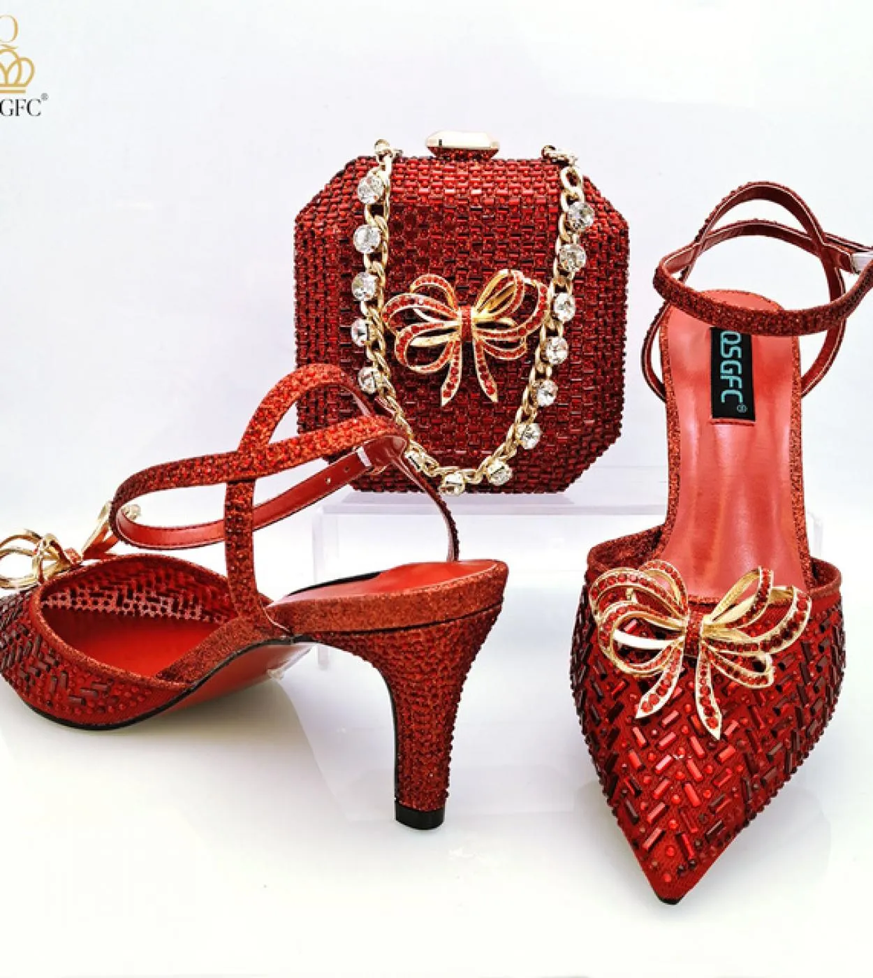 Qsgfc 2023 Ins Girly Style Scarpe E Mini Borsa Scarpe A Spillo E Borsa Per Scarpe Con Strass Grandi Selezionati