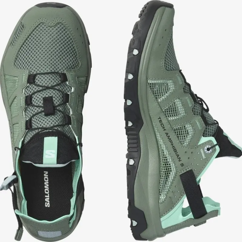 SALOMON TECHAMPHIBIAN 5 Scarpe anfibie da donna Laurel Wreath / Arctic Ice / Marine Blue