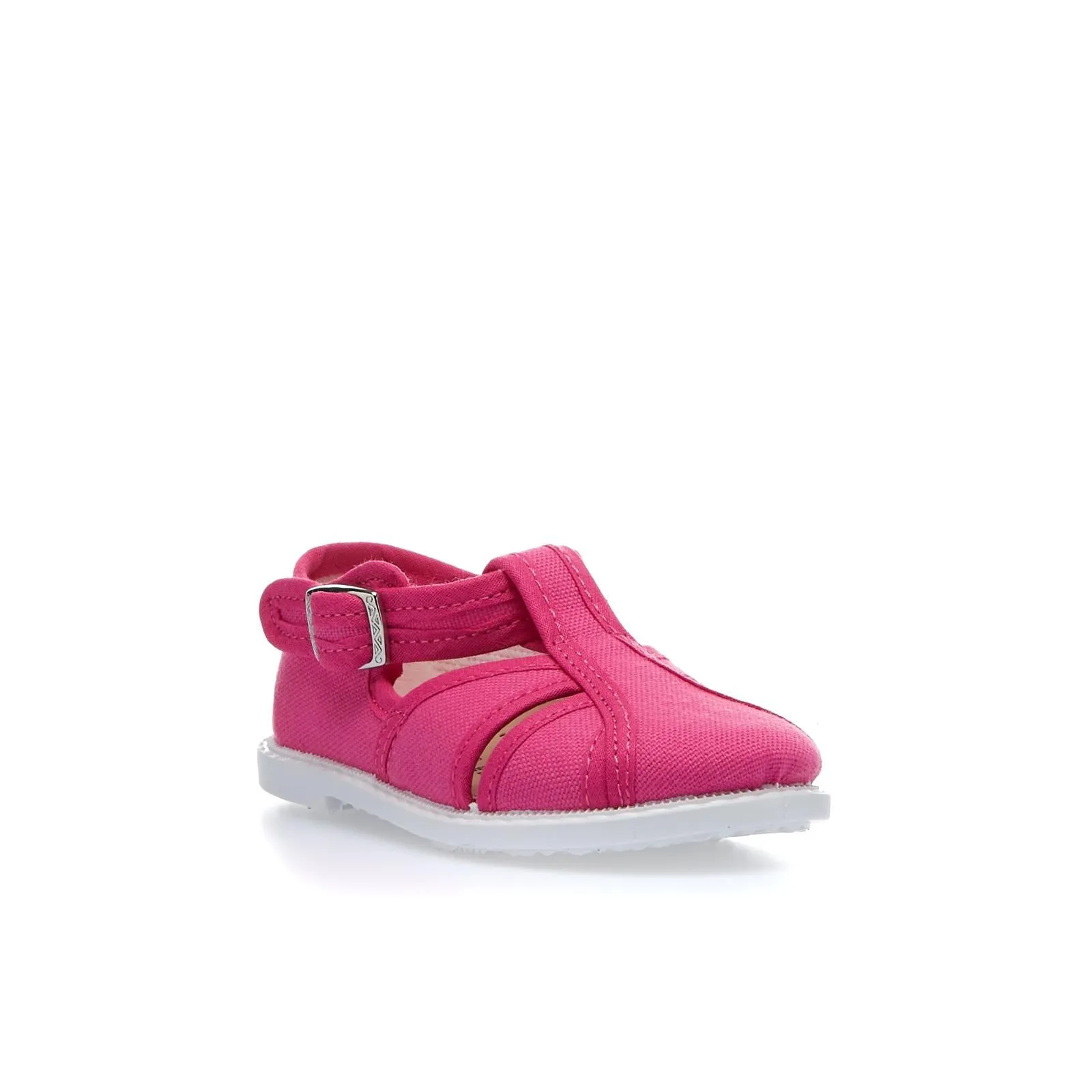 Sandali fucsia bimba in tessuto