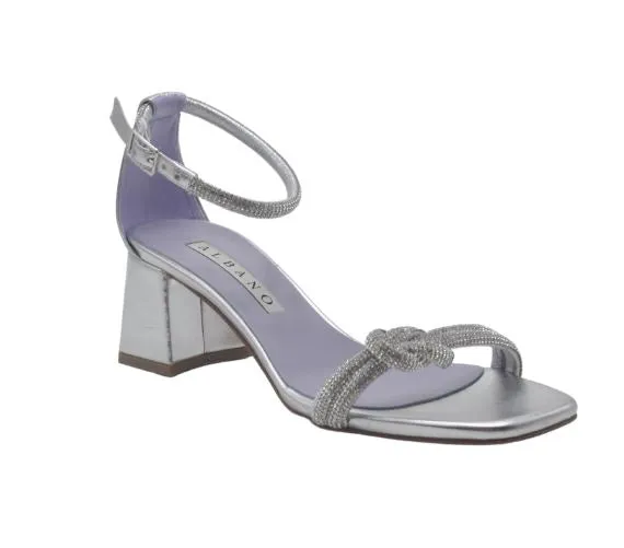 SANDALI NODO STRASS TACCO QUADRATO