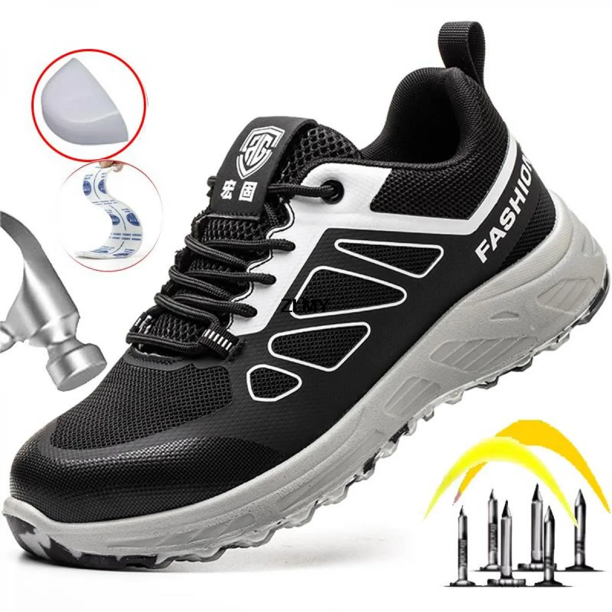 Scarpe antinfortunistiche da uomo isolate 6kv Scarpe standard da elettricista con punta in plastica Anti Pugnalata Anti Smash Sc