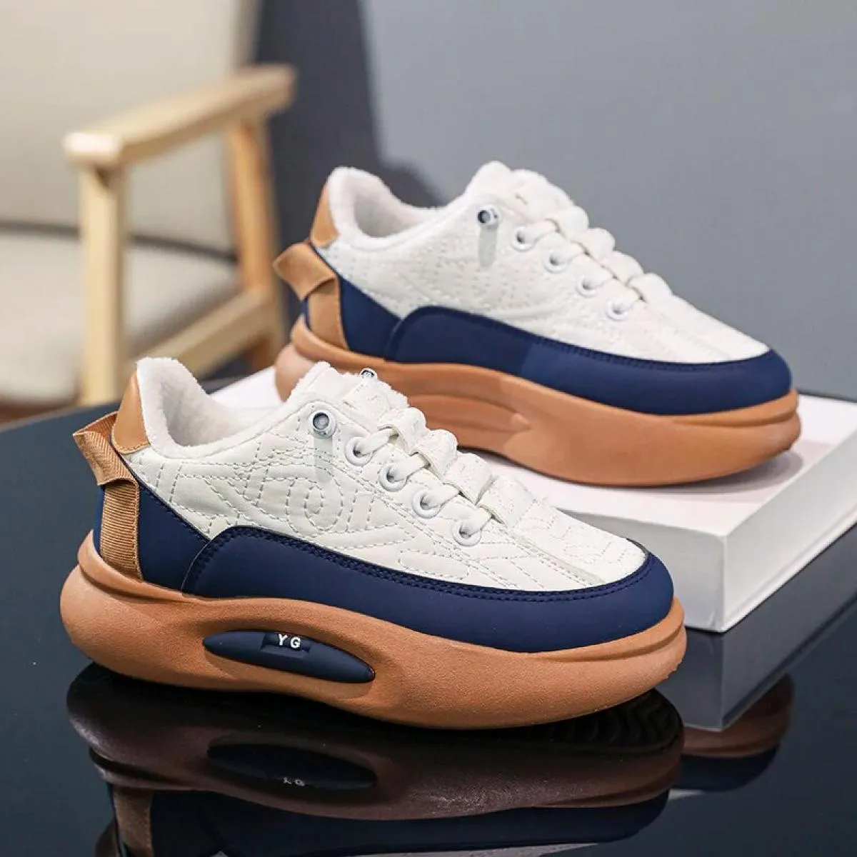 Scarpe da ginnastica con fondo spesso, passeggiate, escursionismo, all'aperto, consigliate, elastiche, impermeabili, confortevol