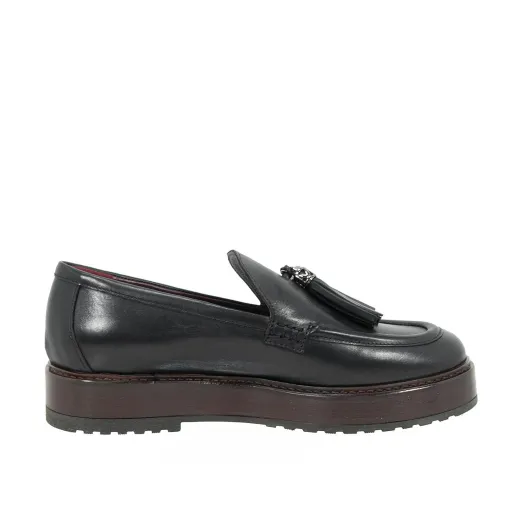 SCARPE DONNA LORENZO MARI MOCASSINO TINA IN PELLE NERO TINA05  