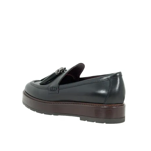SCARPE DONNA LORENZO MARI MOCASSINO TINA IN PELLE NERO TINA05  