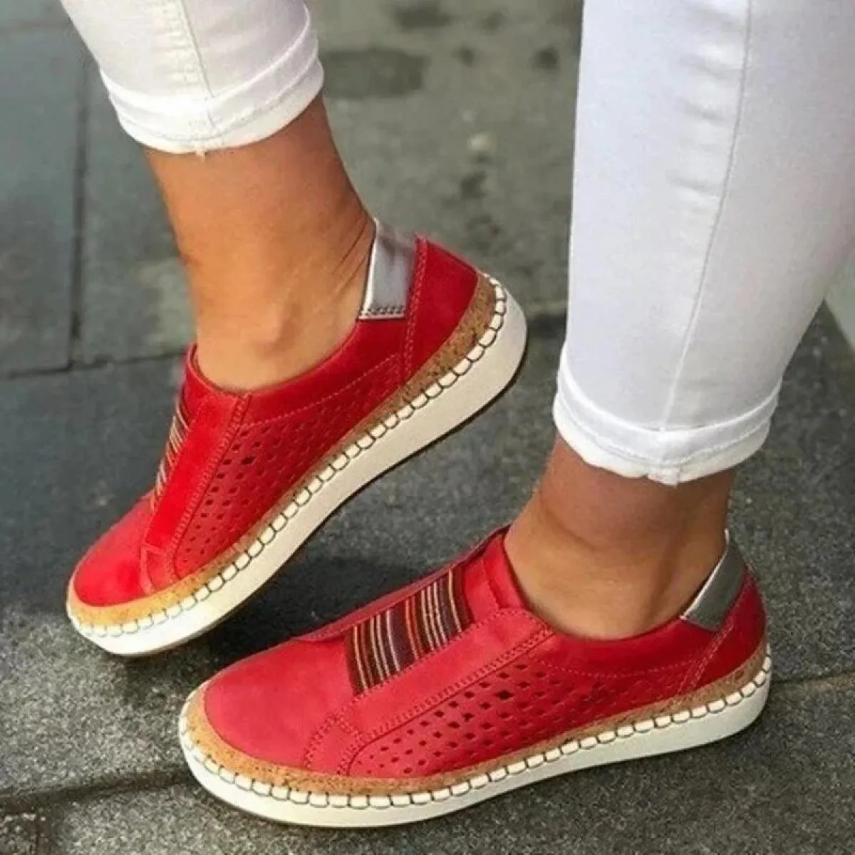 Scarpe vulcanizzate a fondo piatto da donna primaverili e autunnali Scarpe vulcanizzate a fondo piatto traspiranti per il tempo