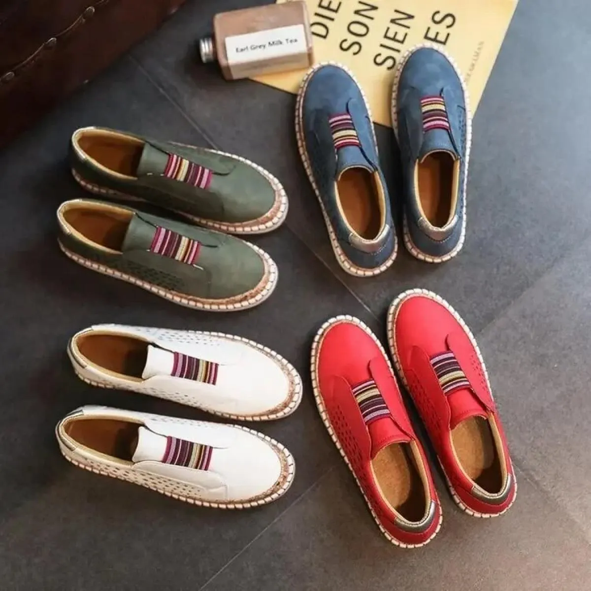 Scarpe vulcanizzate a fondo piatto da donna primaverili e autunnali Scarpe vulcanizzate a fondo piatto traspiranti per il tempo
