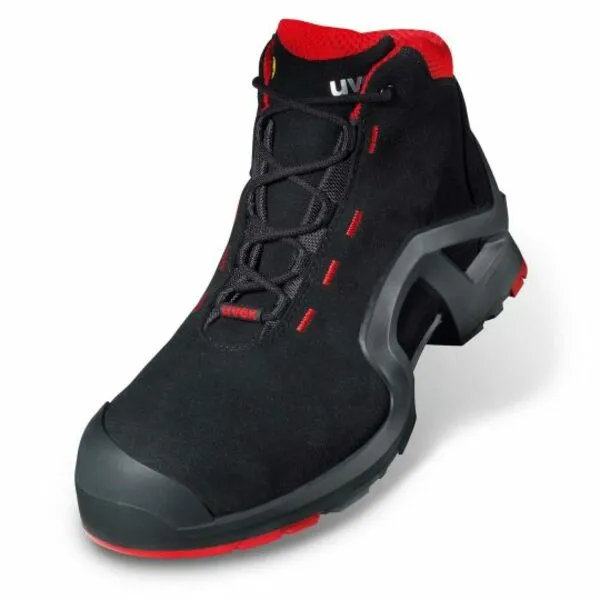 Scarponcini antinfortunistici S3 Uvex da  Unisex tg. 41, col. Nero, Rosso, ESD, resistenti all'acqua, con puntale di