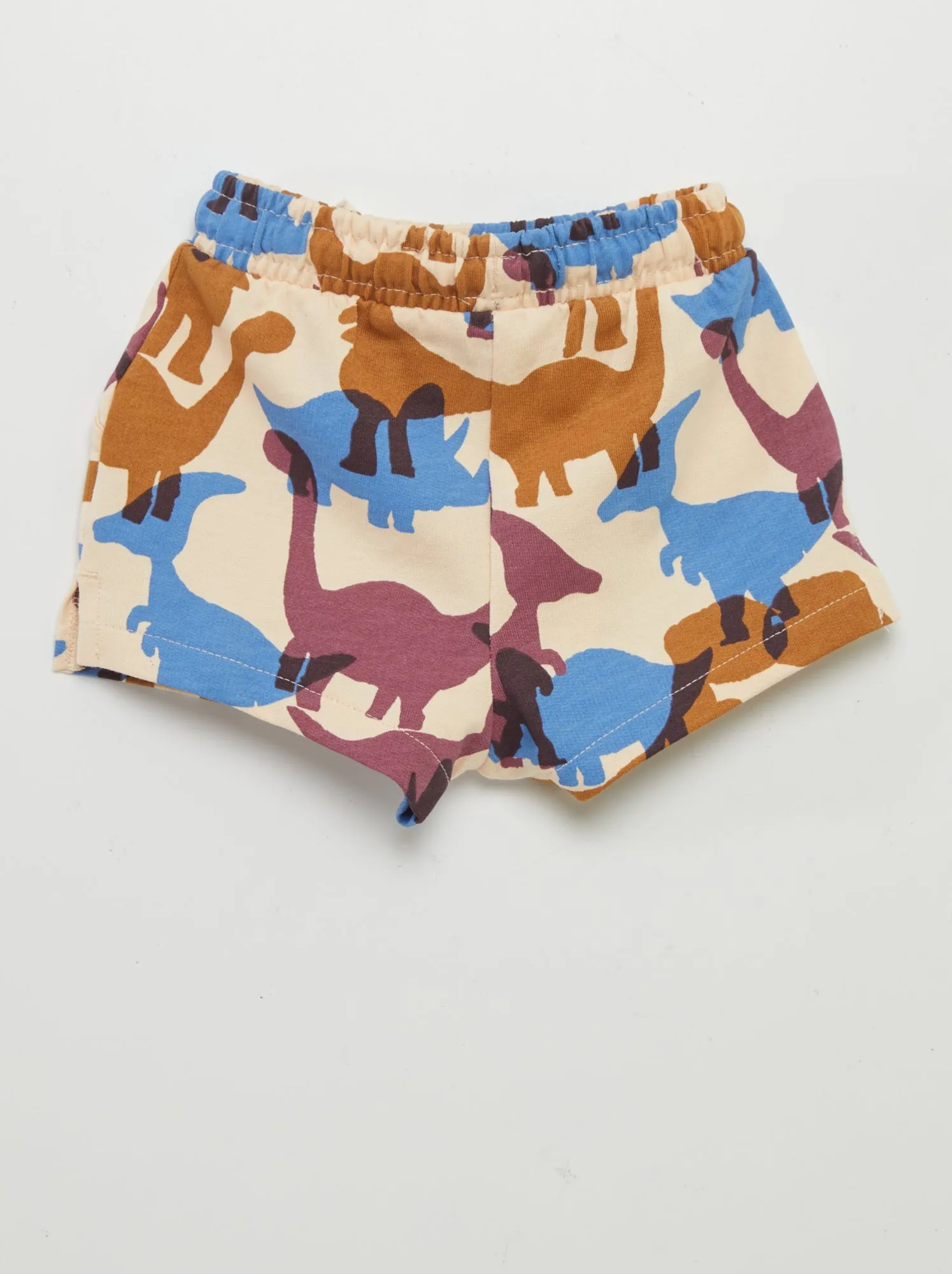 Shorts stampati in tessuto felpato - BEIGE