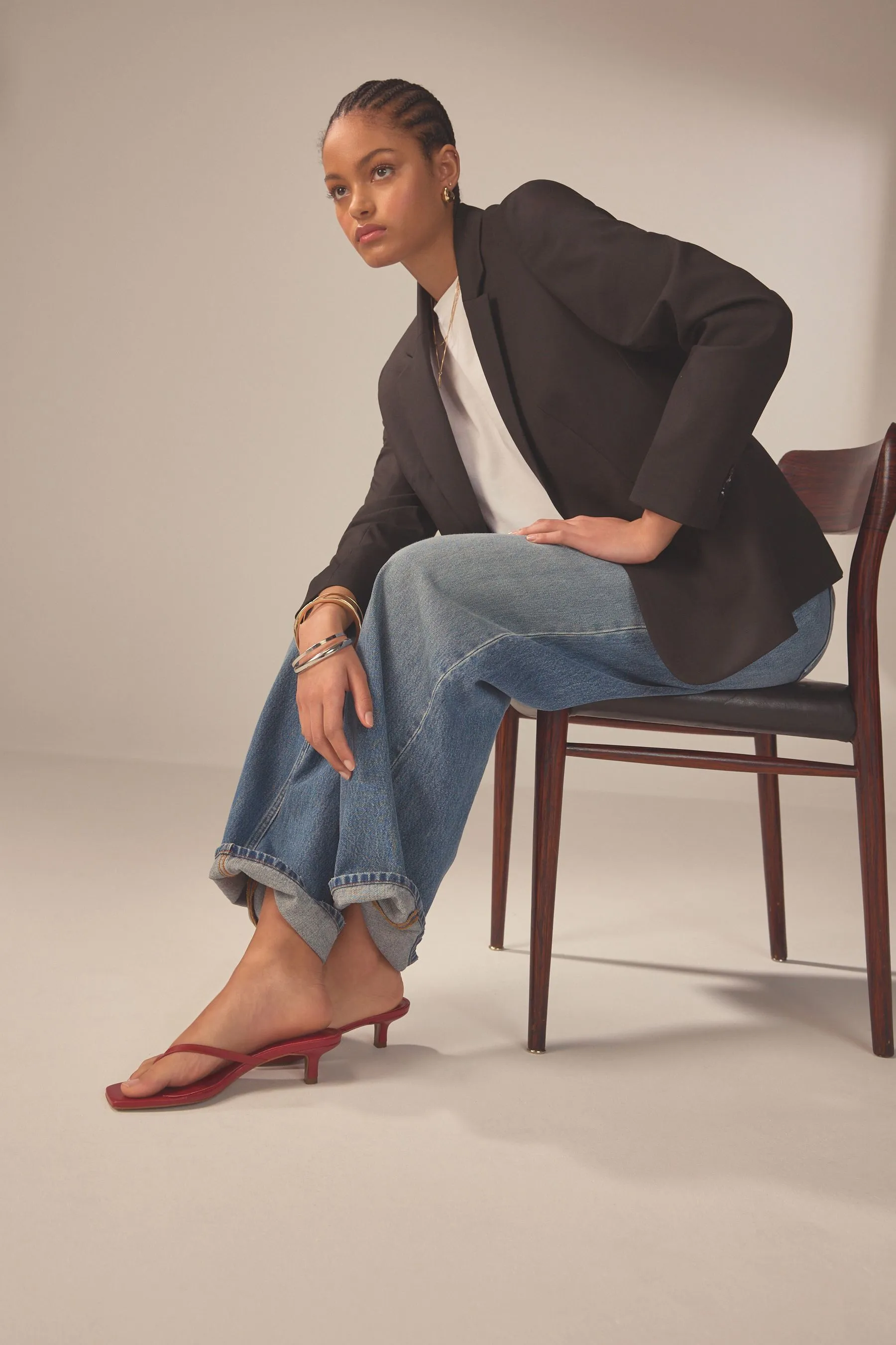 Signature - Sabot infradito in pelle con tacco