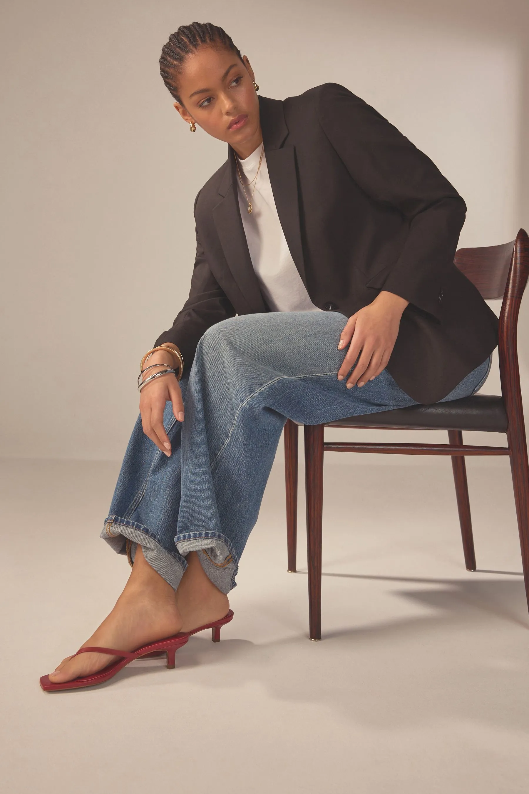 Signature - Sabot infradito in pelle con tacco