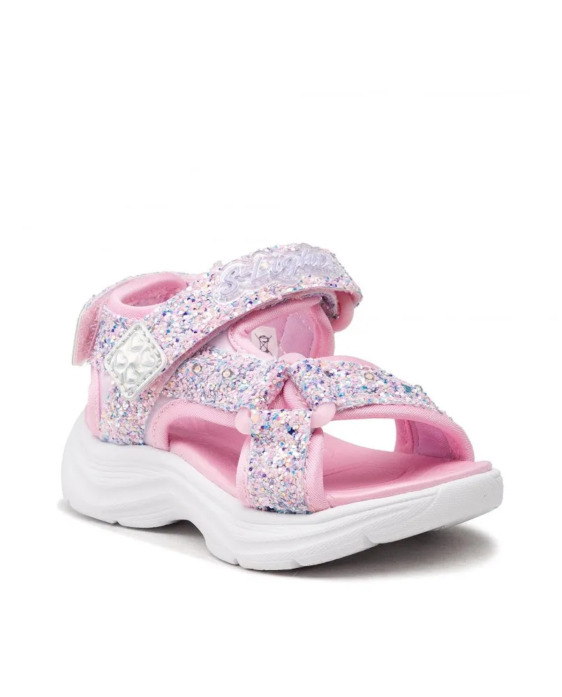 SKECHERS 302965 sandali strappi scarpe bambina rosa LUCI A LED