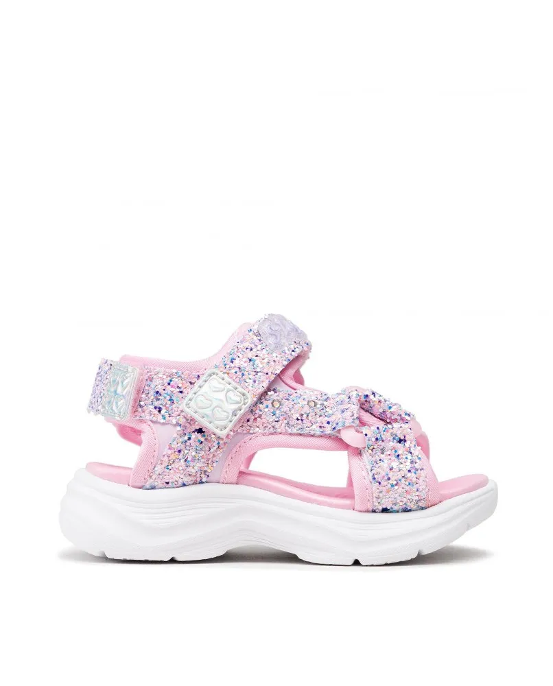 SKECHERS 302965 sandali strappi scarpe bambina rosa LUCI A LED