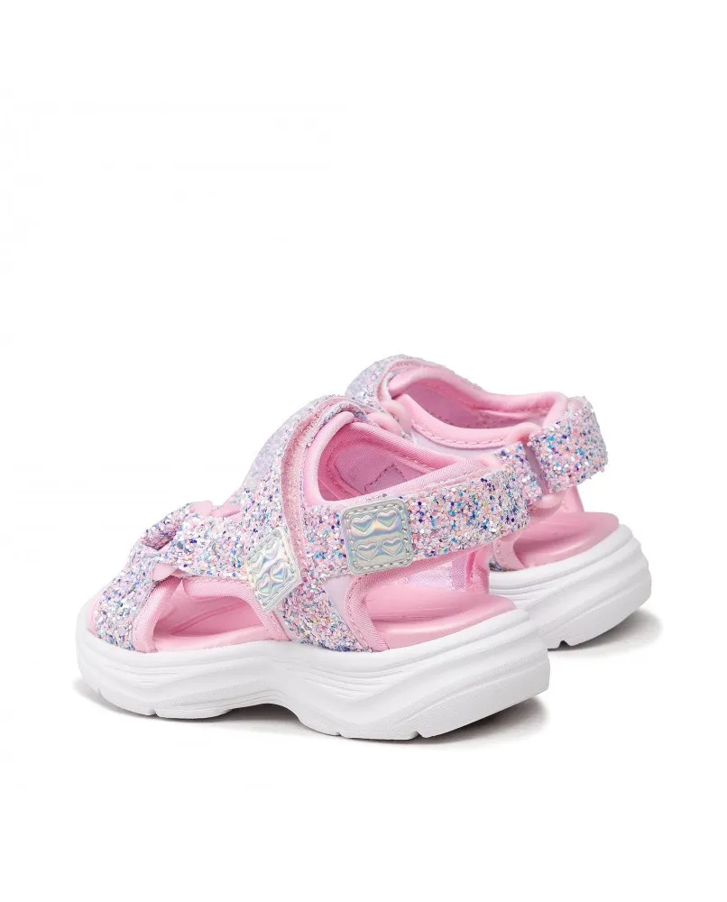 SKECHERS 302965 sandali strappi scarpe bambina rosa LUCI A LED