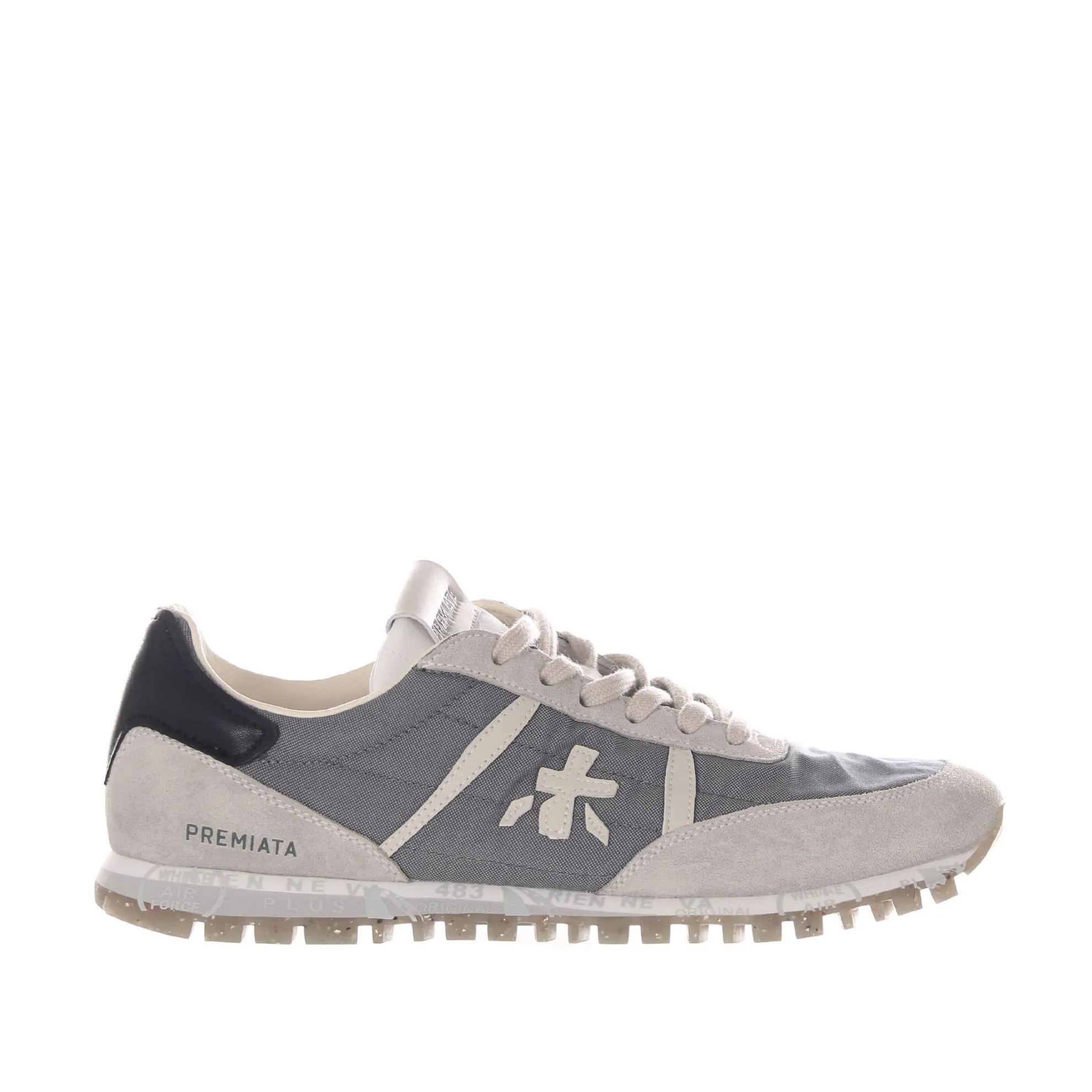 Sneaker in camoscio e tessuto tecnico