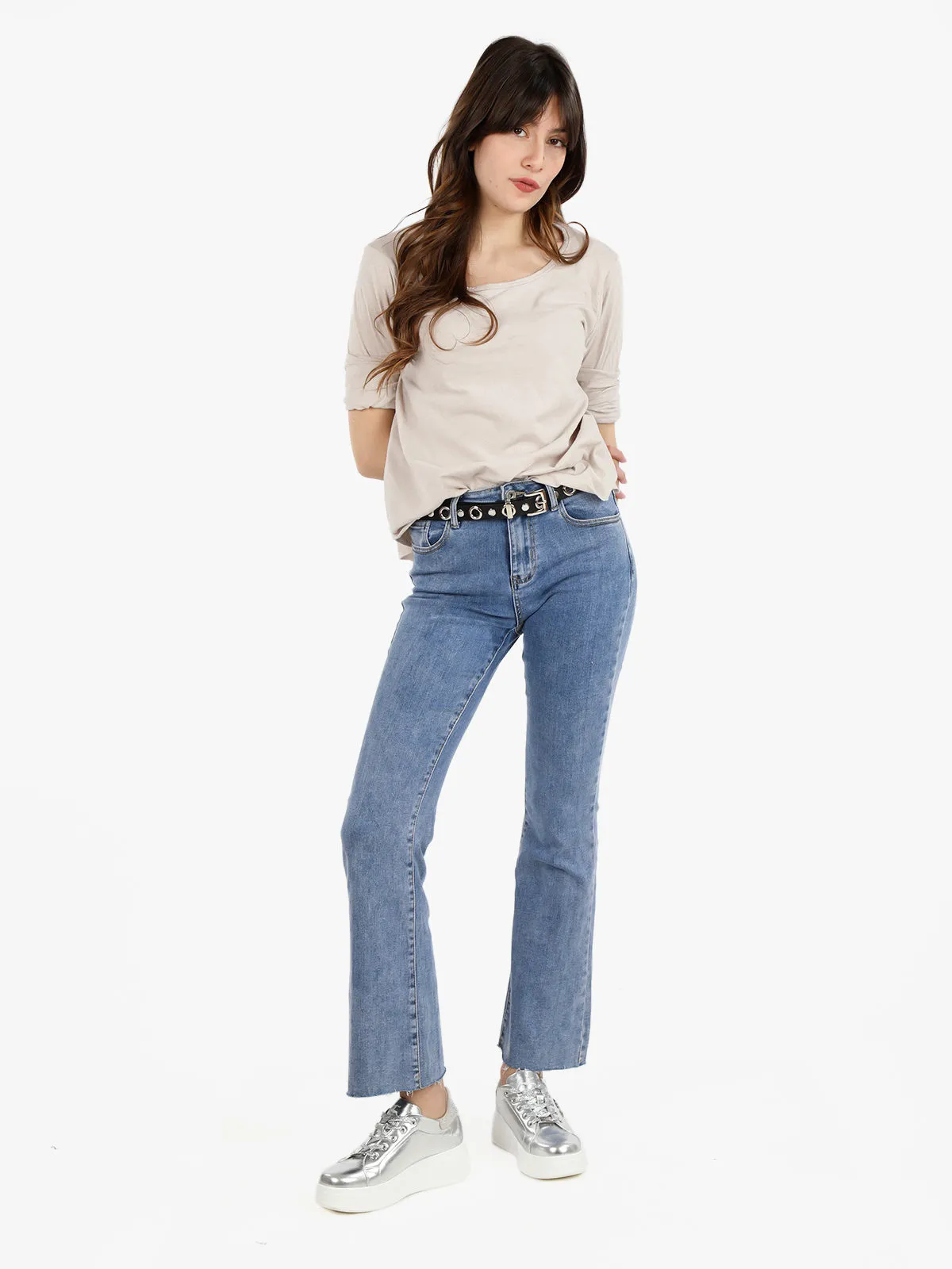 Solada T-shirt oversize femme à manches longues