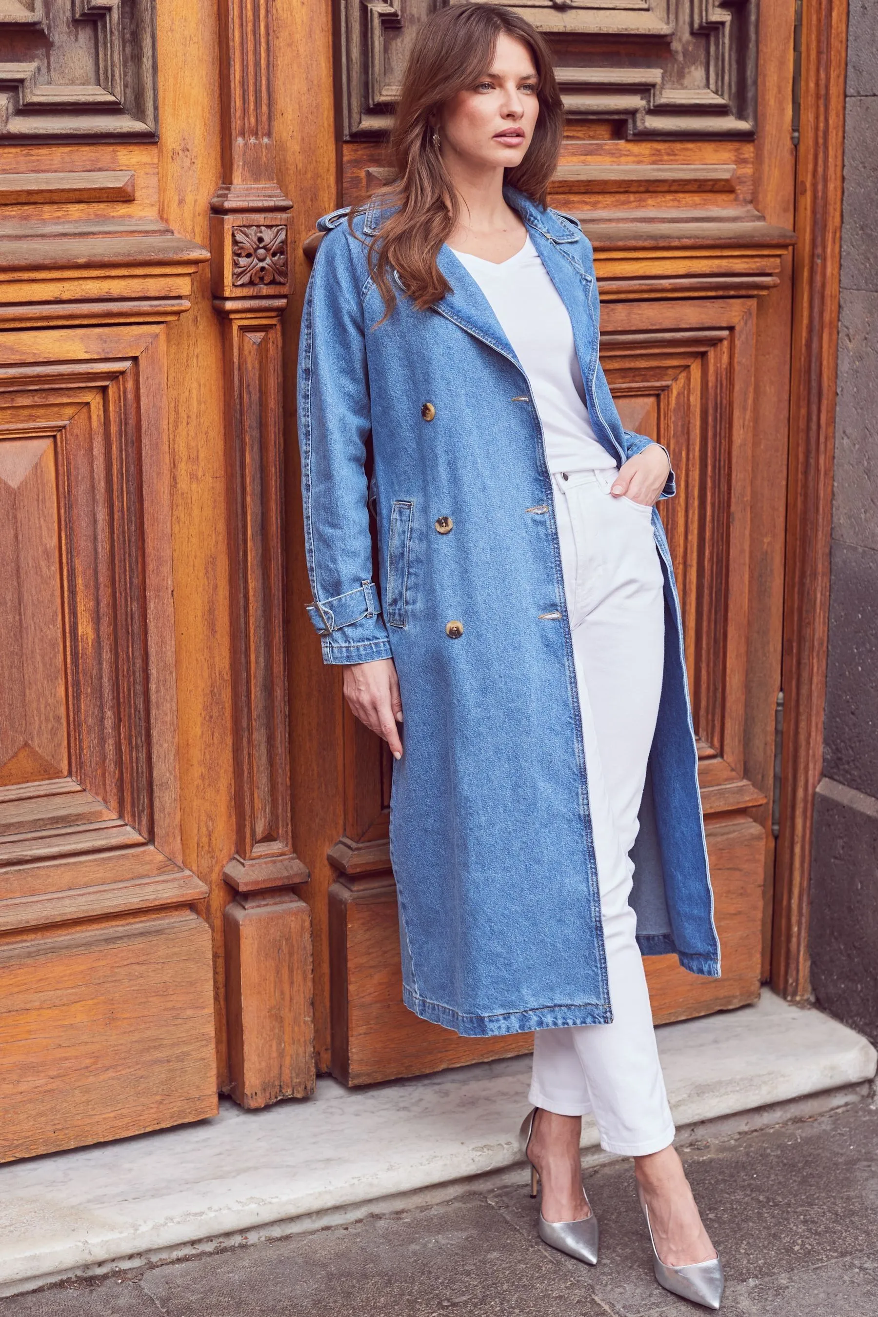 Sosandar Denim - Trench lungo