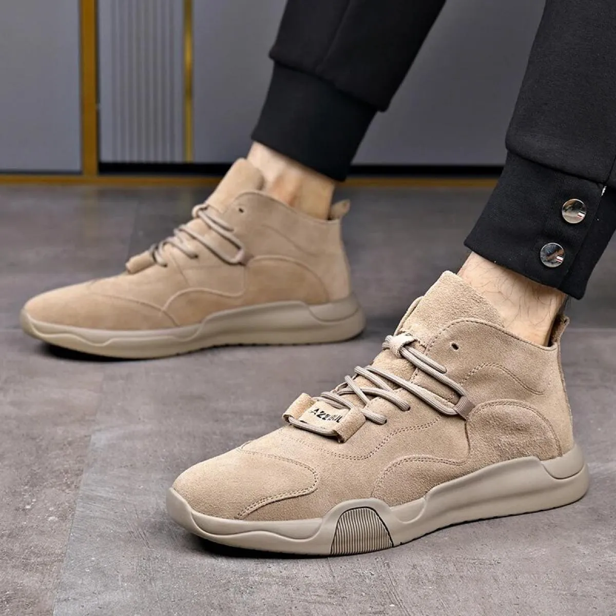 Station Fashion Brand Blast Street Scarpe alte con suola morbida per uomo Nuove scarpe da tavolo Air Force High Bang in vera pel