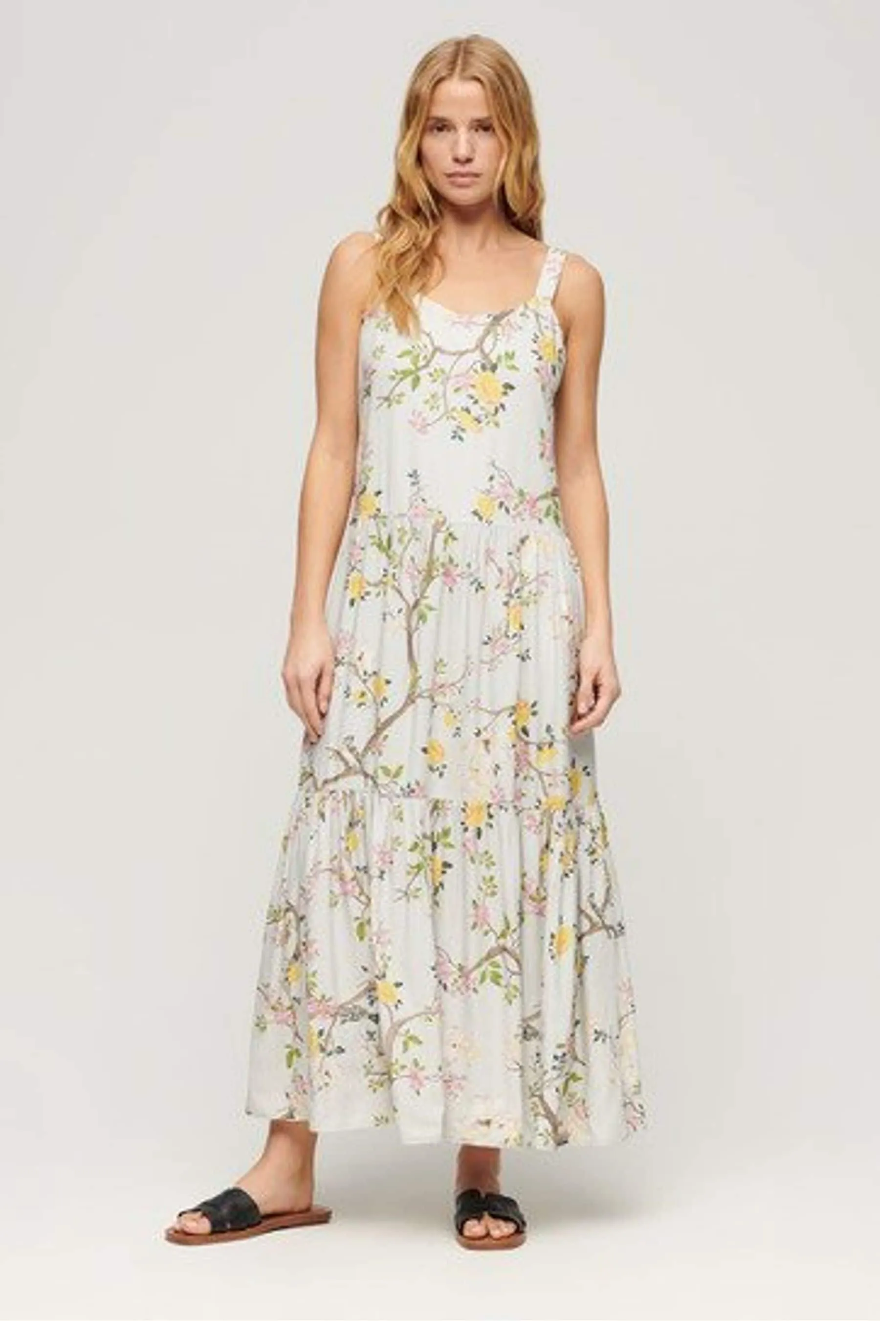Superdry - Abito maxi a balze