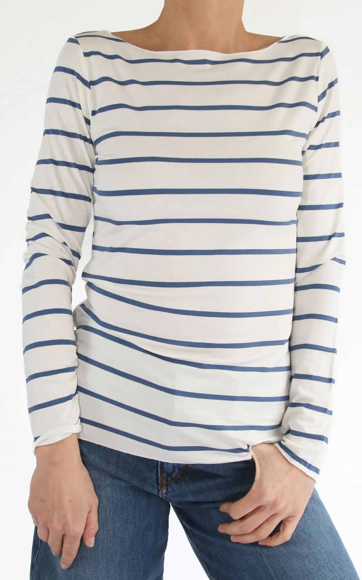 Susymix – Maglia slim riga – color jeans