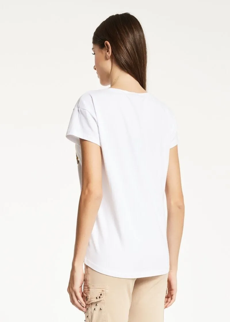 T-shirt con stampa dorata