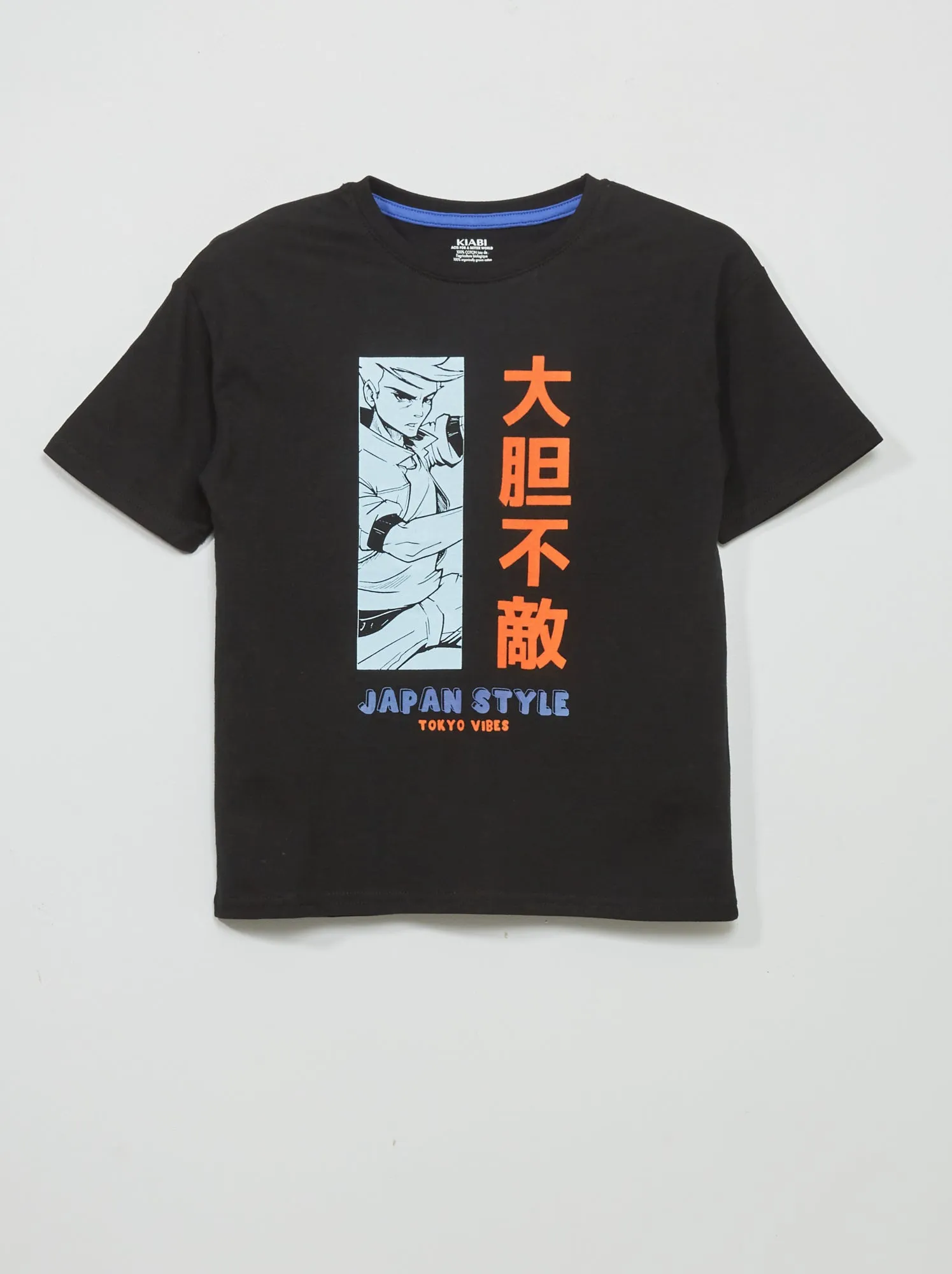 T-shirt con stampa 'Giappone' - NERO