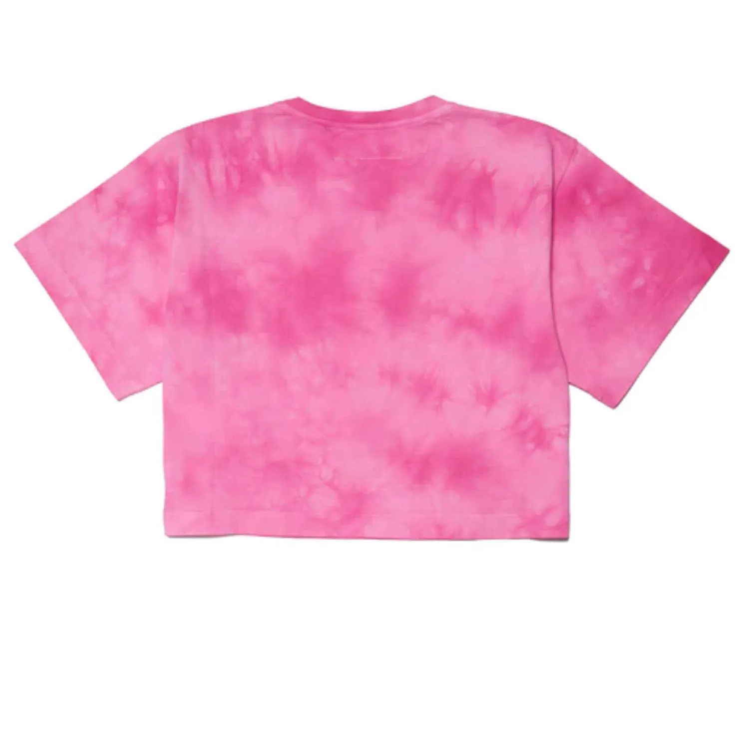 T-Shirt Cropped Oversize Rosa E Fucsia Tie Dye