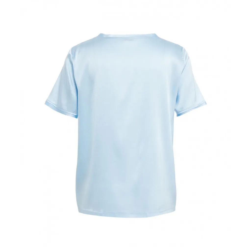 T-shirt in seta azzurro