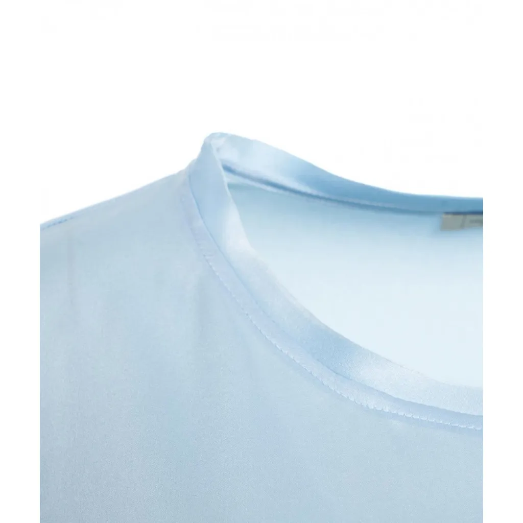 T-shirt in seta azzurro