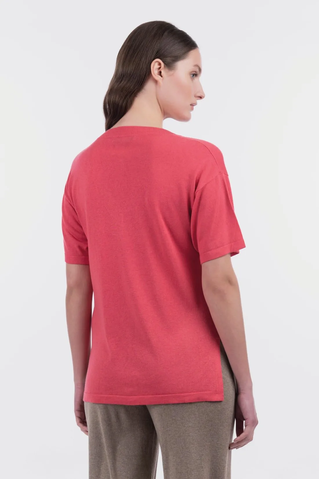 T-shirt oversize collo V